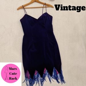 Vintage ZumZum 1980s Velvet Mini Dress